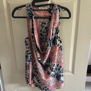 Black Rainn Pink and Blue Abstract Tank Top